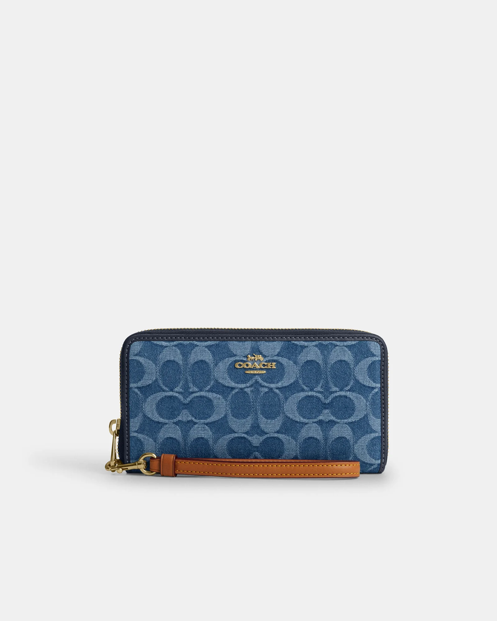 Кошелек Coach Long Zip Around из фирменного денима — 1