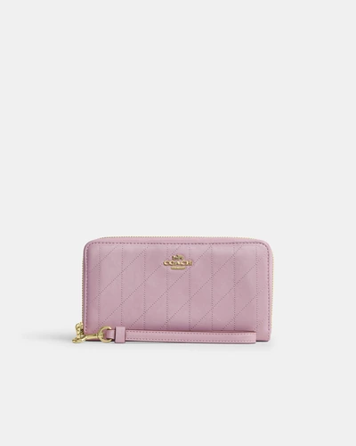 Длинный кошелек на молнии со стежкой Coach