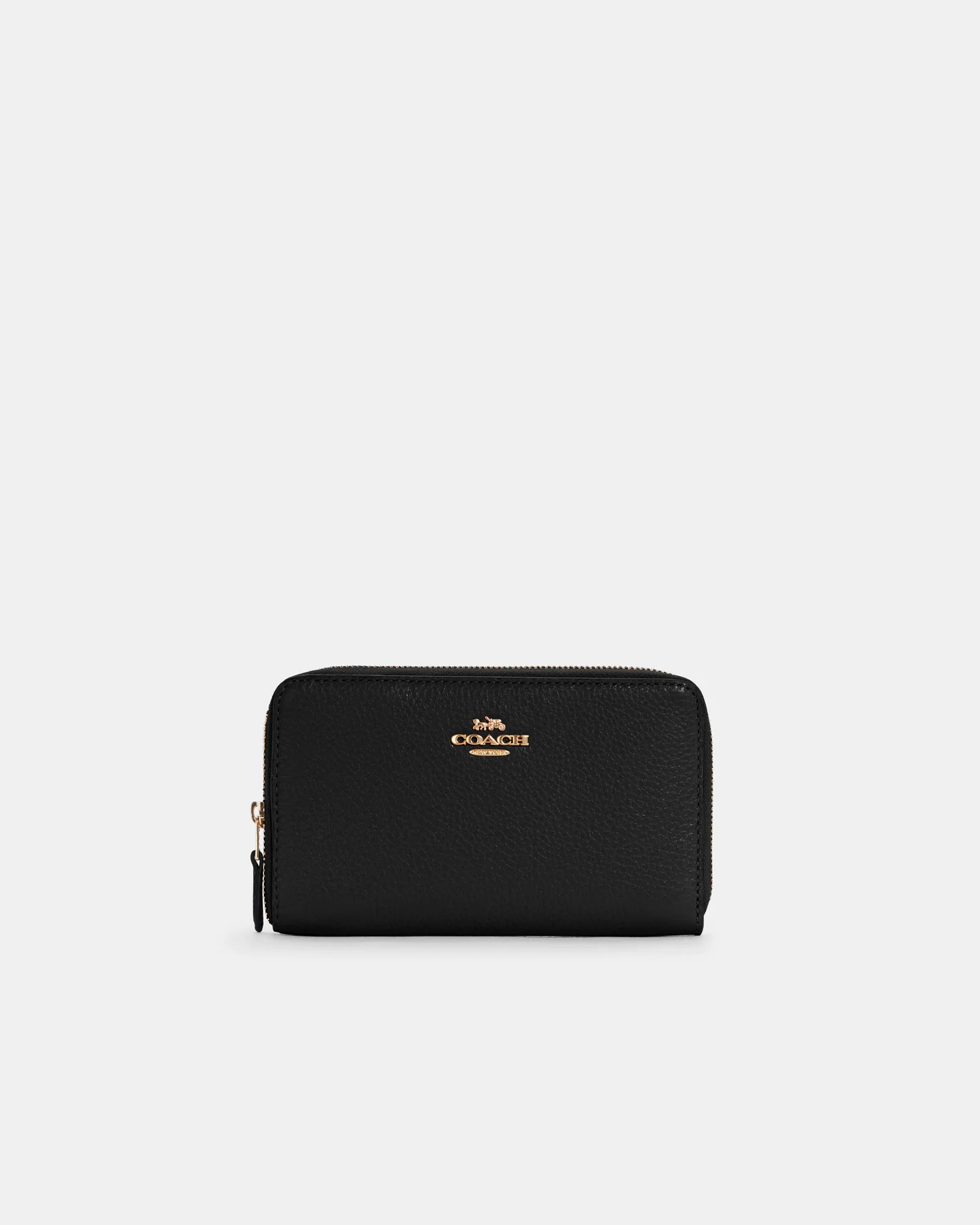 Кошелёк на молнии Coach среднего размера чёрный — 1