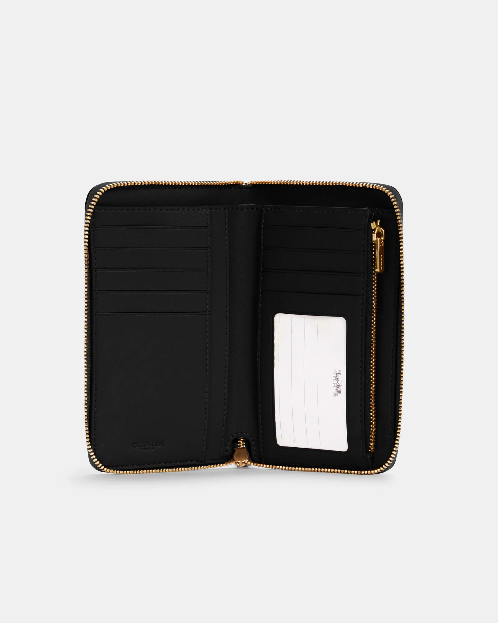 Кошелёк на молнии Coach среднего размера чёрный — 2