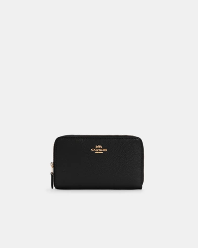 Кошелёк на молнии Coach среднего размера чёрный