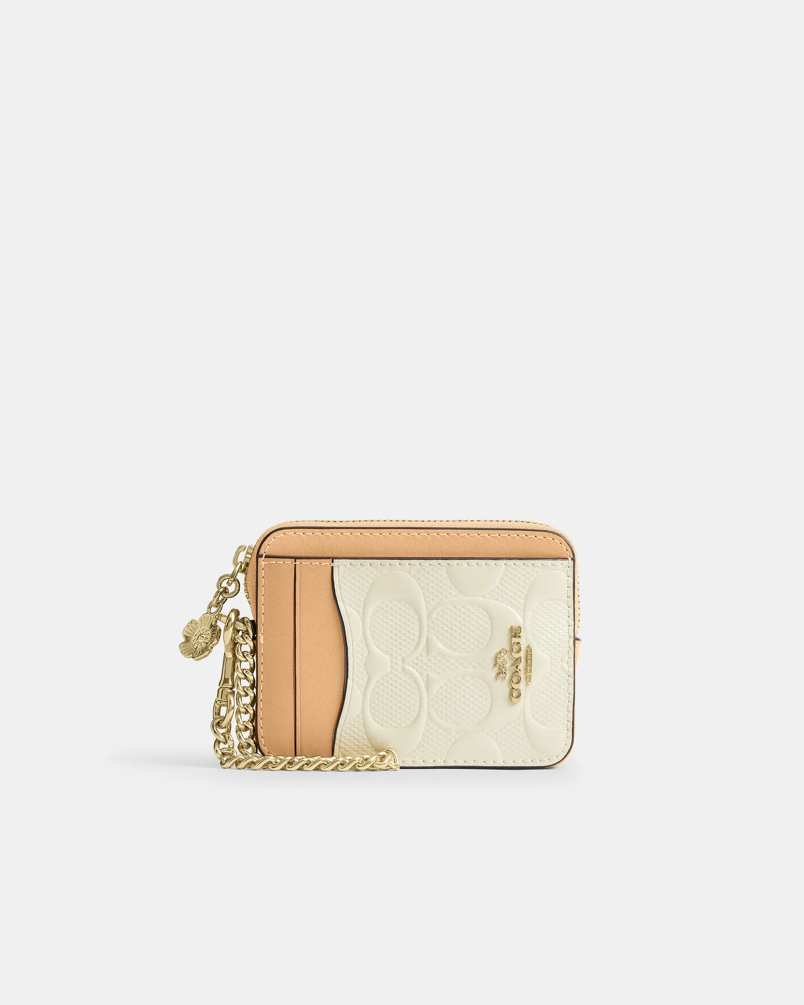 Картхолдер Coach на молнии из фирменной кожи с брелоком — 1