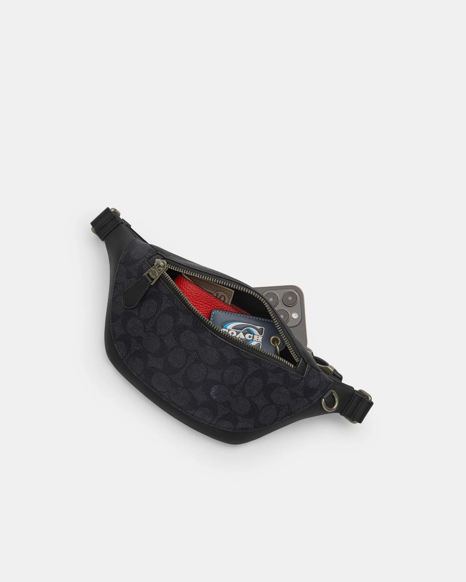 Поясная сумка Coach Warren Mini из фирменного текстиля — 16