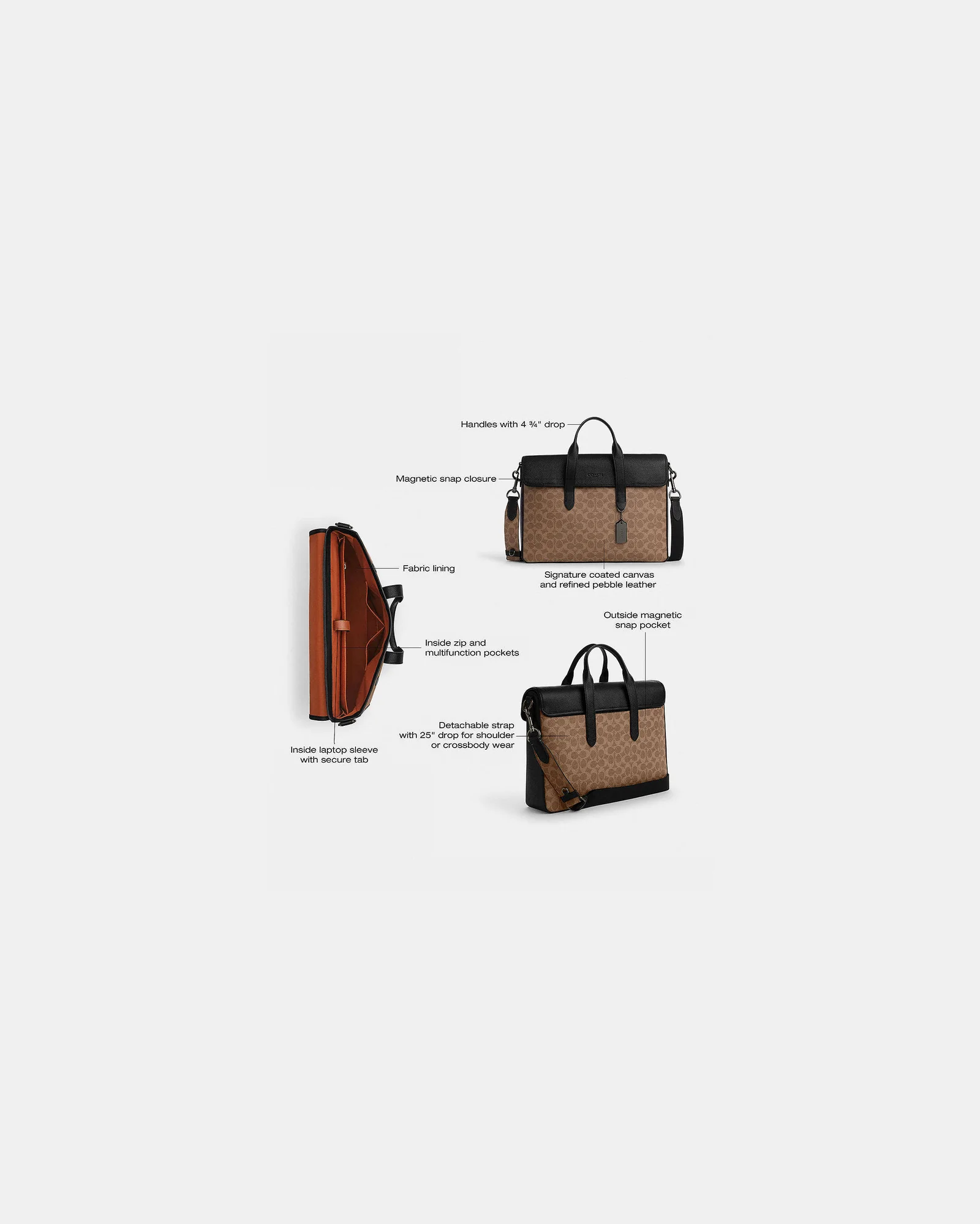Сумка-портфель Coach Sullivan из сигнатурного канваса — 11