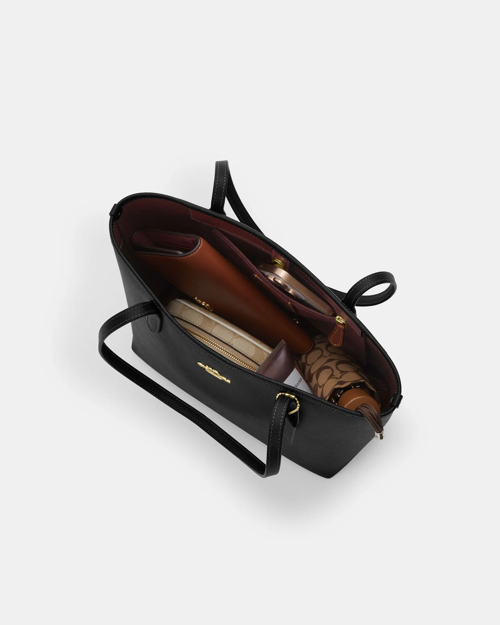 Сумка-тоут Coach Medium City из зернёной кожи — 17
