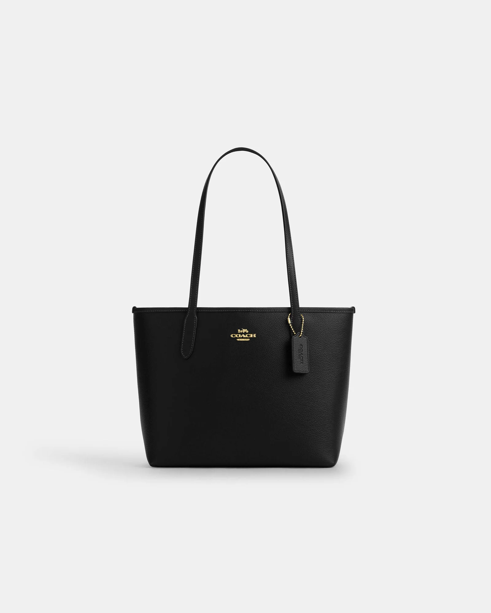 Сумка-тоут Coach Medium City из зернёной кожи — 7
