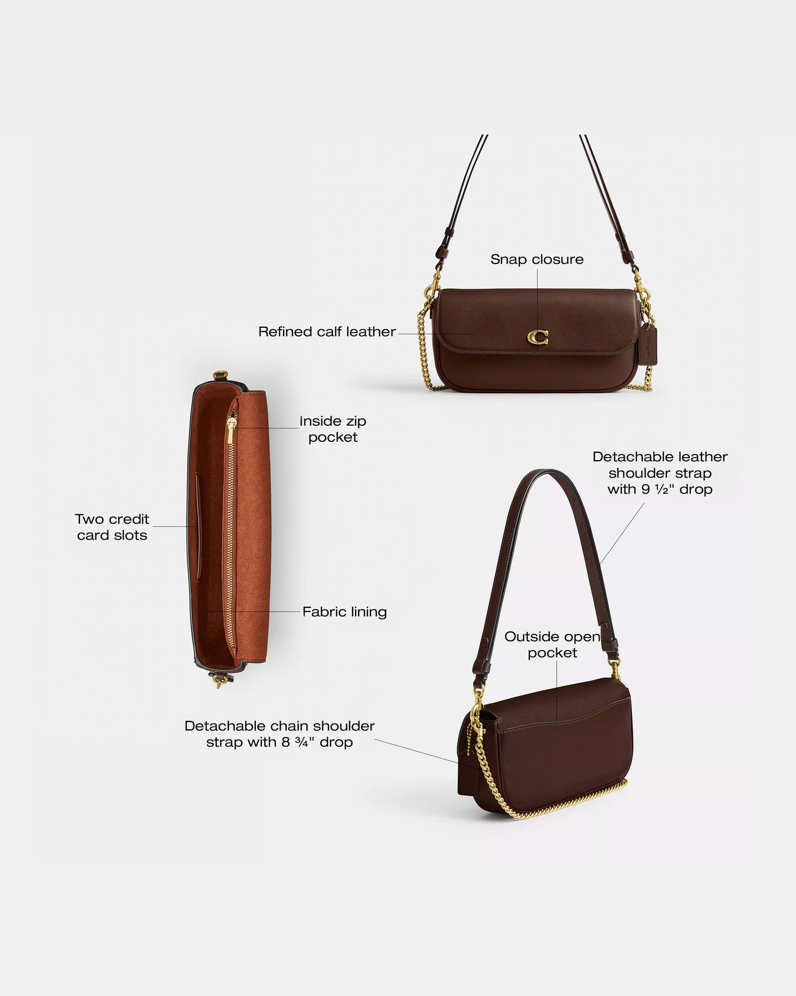 Сумка Coach Brook Flap с цепочкой — 15