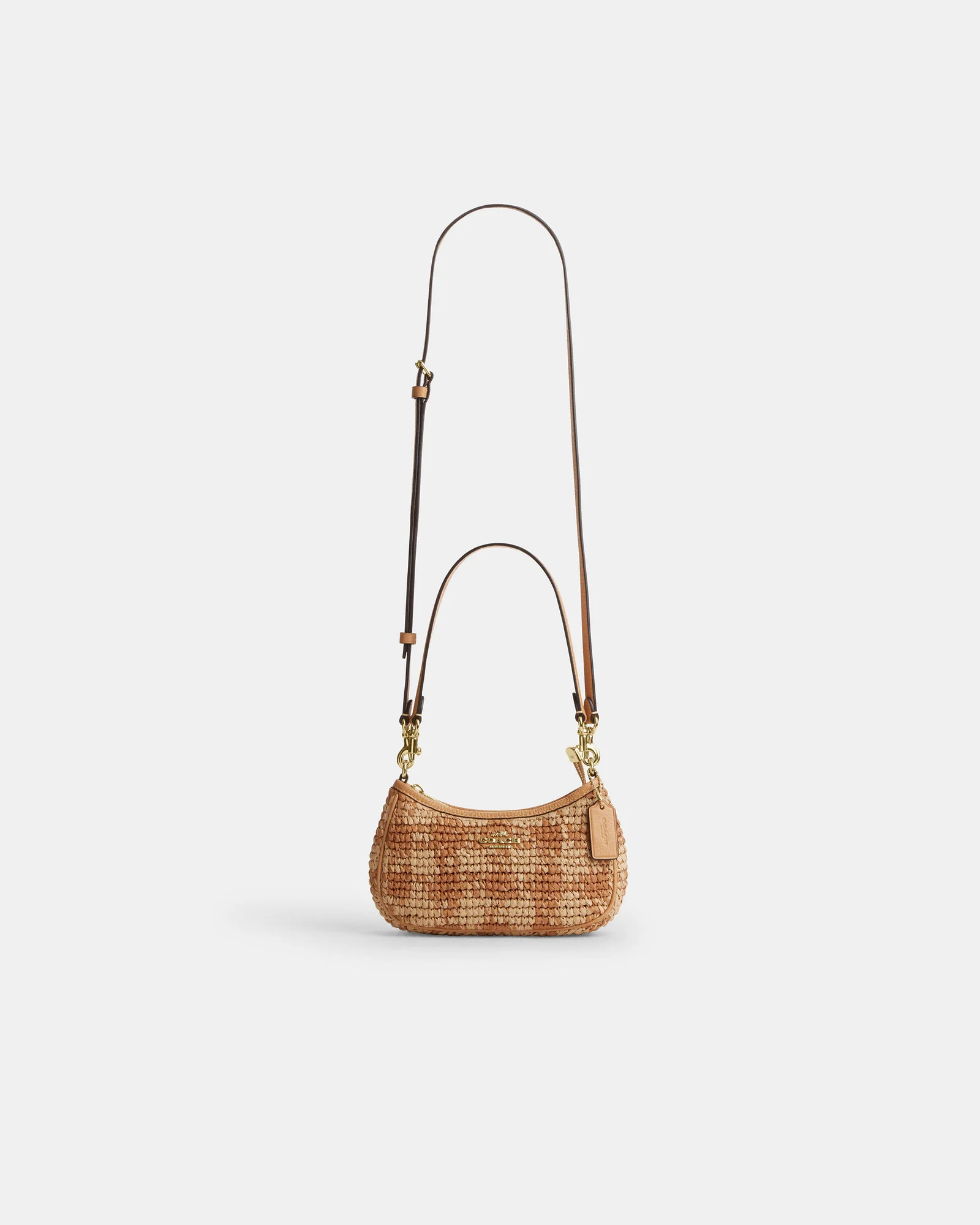 Мини-сумка кроссбоди Coach Teri с принтом гингем — 5