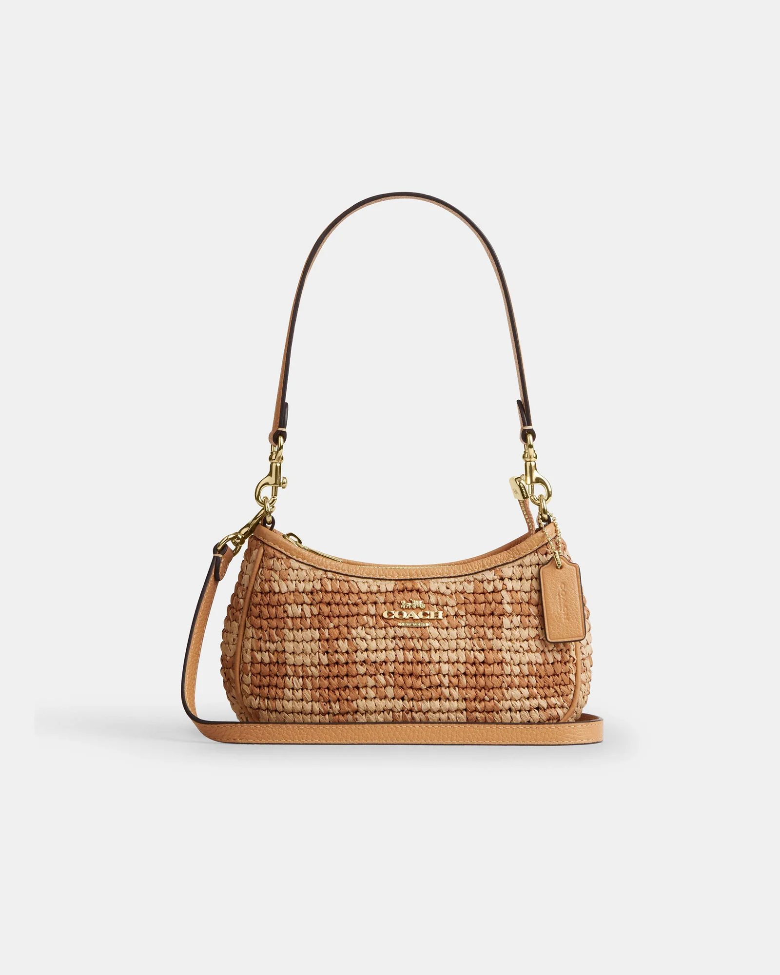 Мини-сумка кроссбоди Coach Teri с принтом гингем — 7