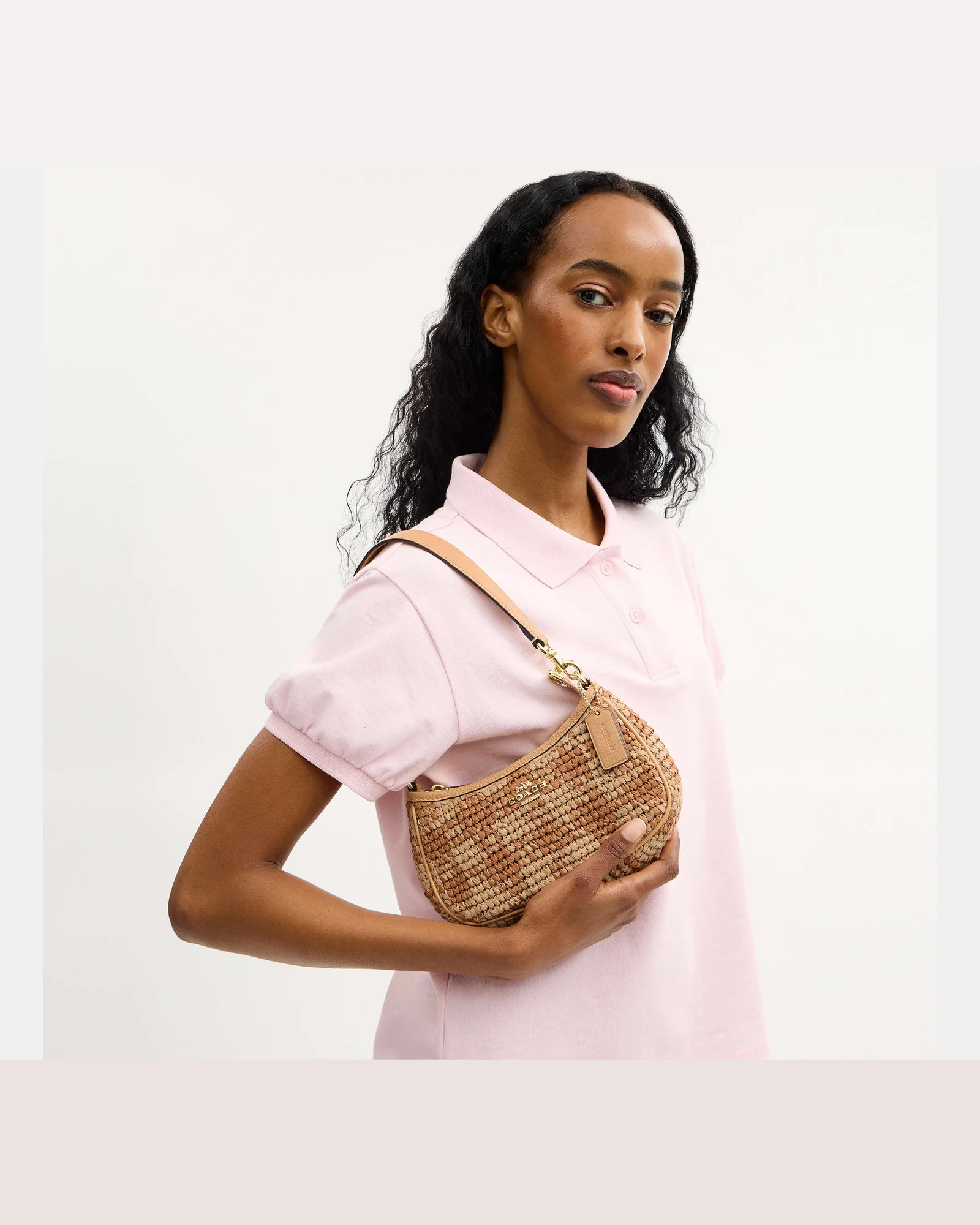 Мини-сумка кроссбоди Coach Teri с принтом гингем — 8