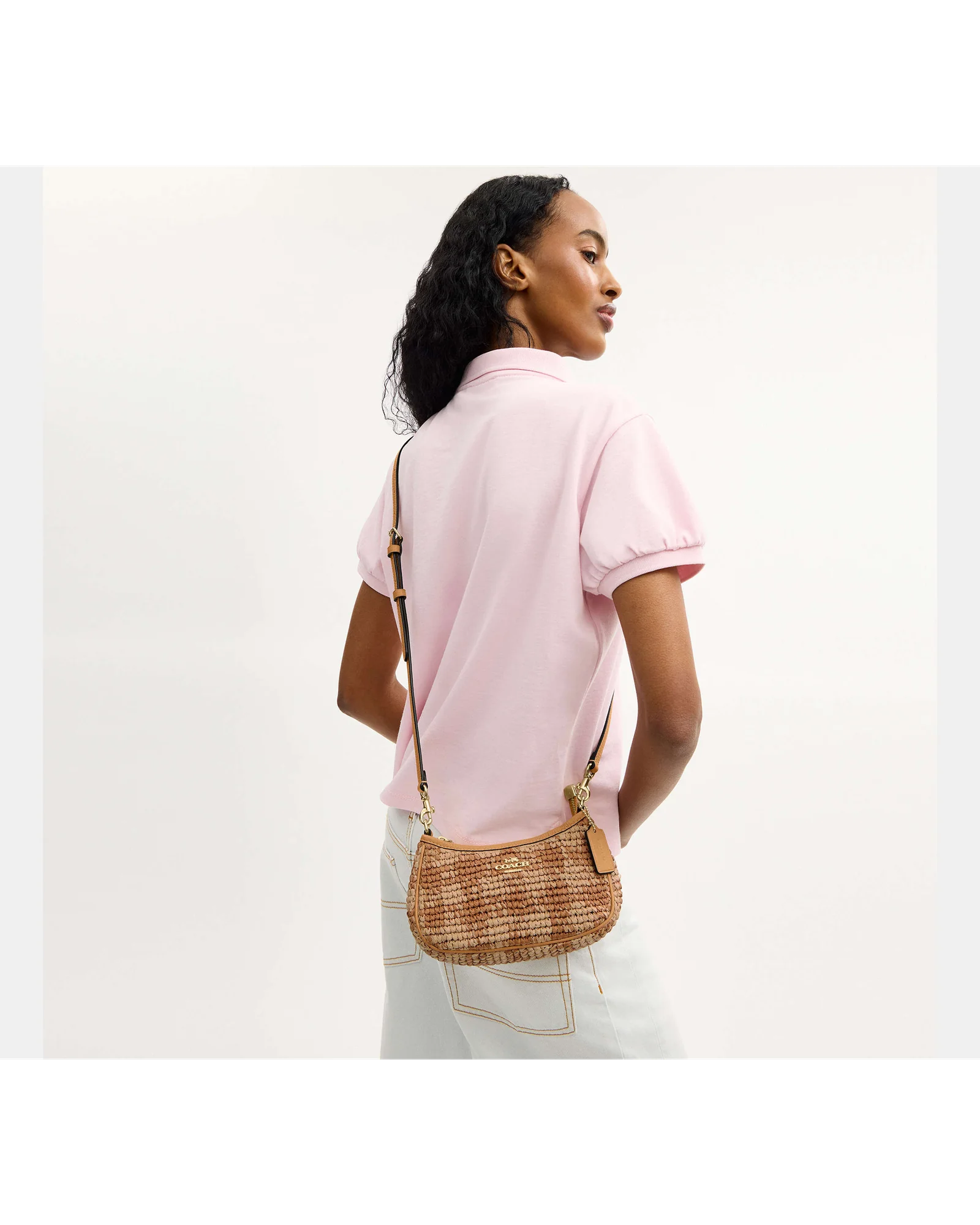 Мини-сумка кроссбоди Coach Teri с принтом гингем — 9