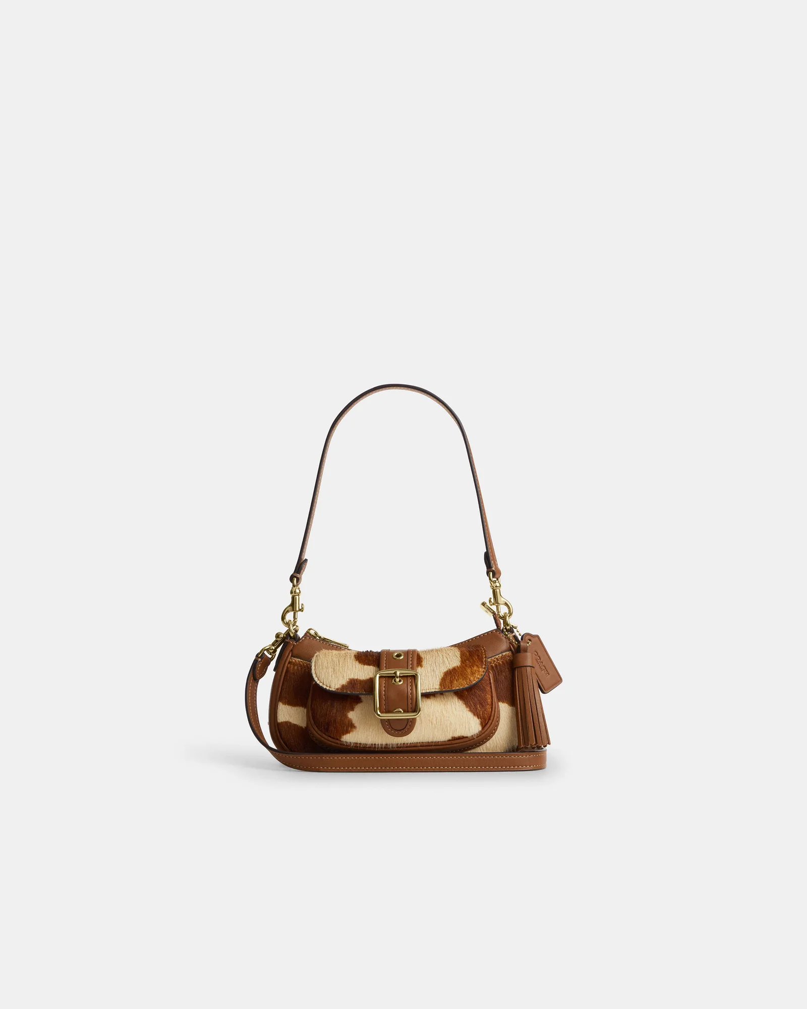 Сумка на плечо Coach Ashton Mini с коровьим принтом — 16
