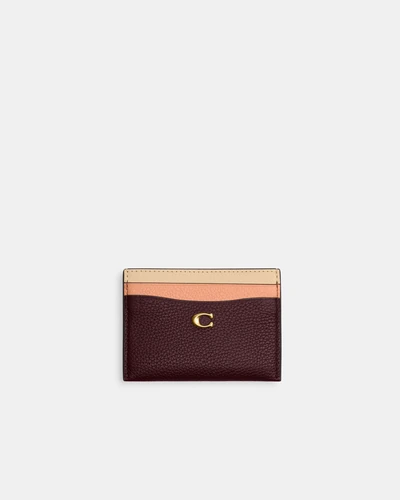 Кожаный картхолдер Coach в стиле колорблок