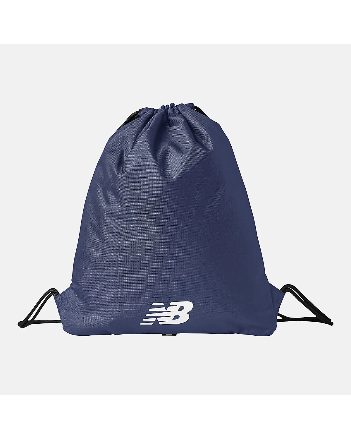 Синяя спортивная сумка-мешок New Balance Team с завязками, вид спереди.