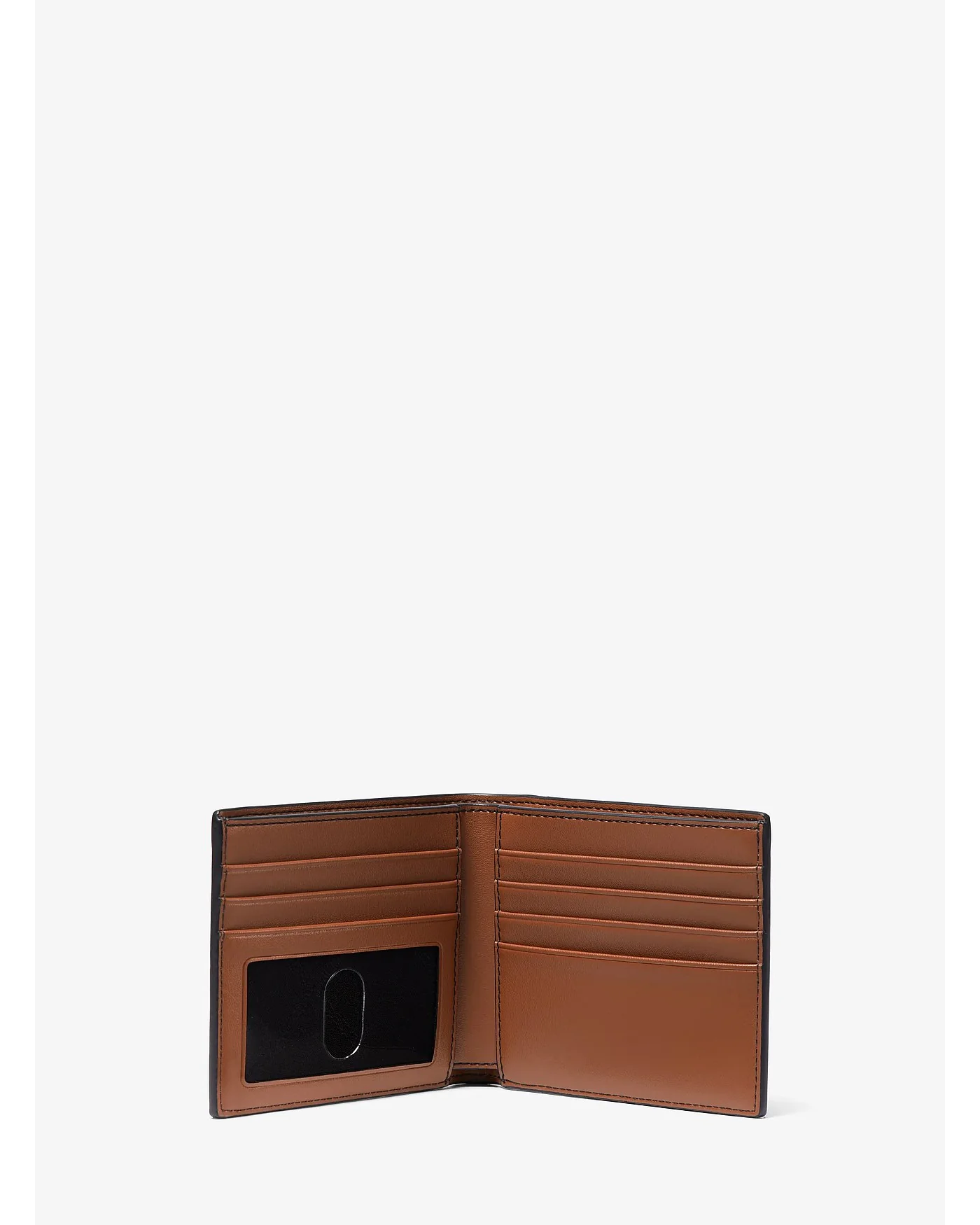 Открытый кошелёк Michael Kors Hudson с видимыми слотами для карт.