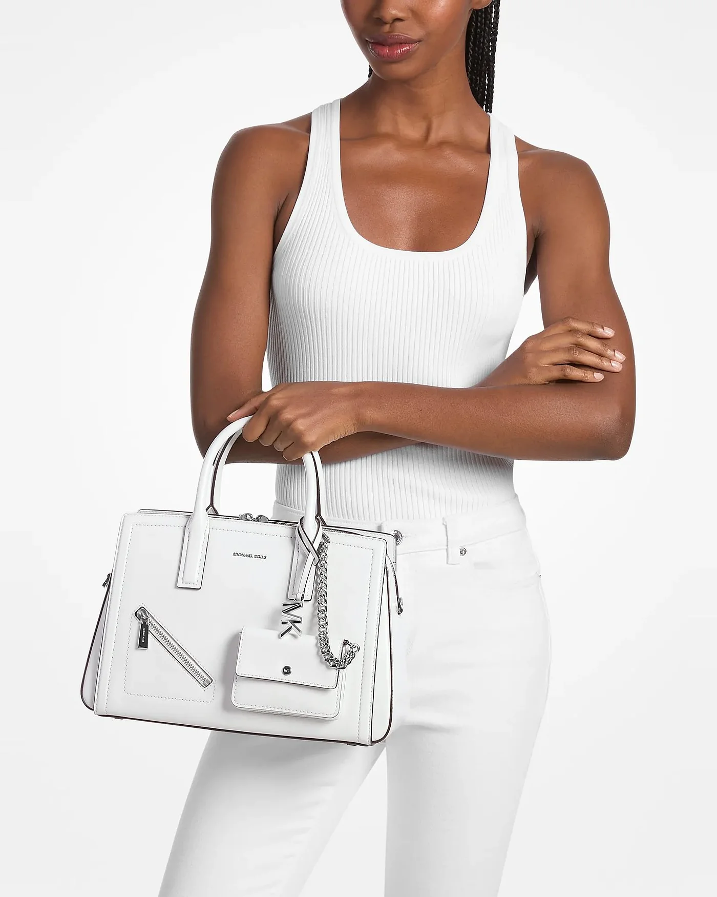 Michael Kors Laila — средняя кожаная сумка-сэтчел с картхолдером — 3