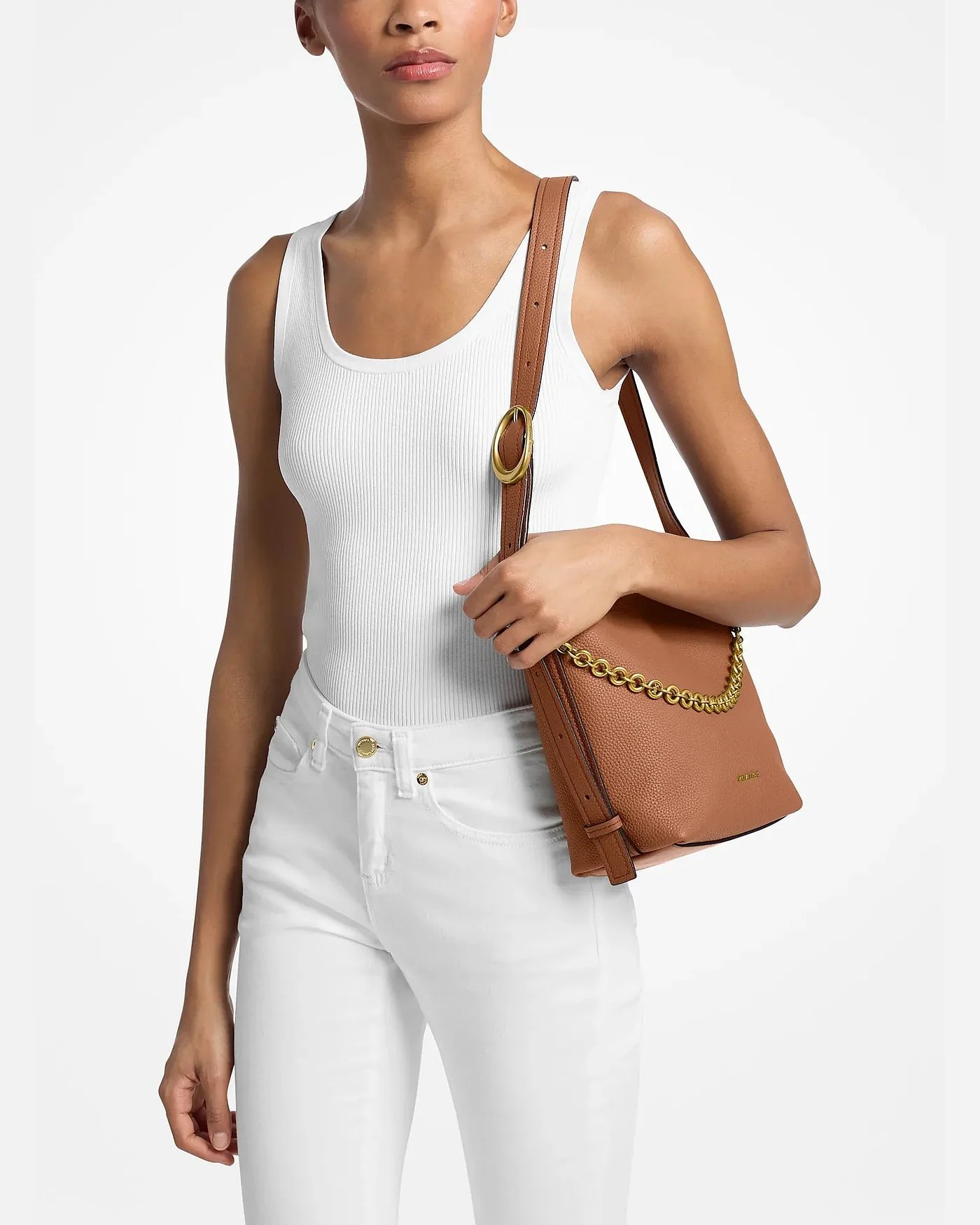 Michael Kors Nolita — сумка-бакет из зернёной кожи — 3