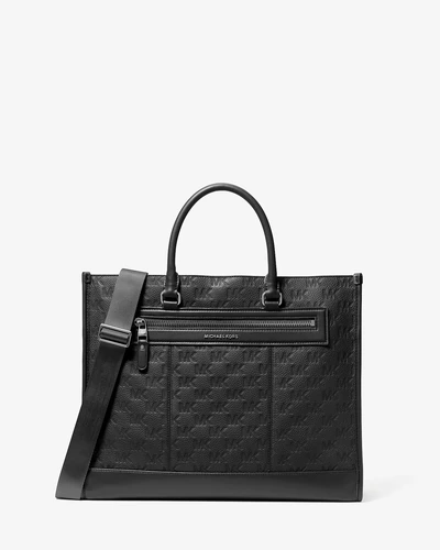 Кожаная сумка-тоут Michael Kors Jet Set с тисненым логотипом