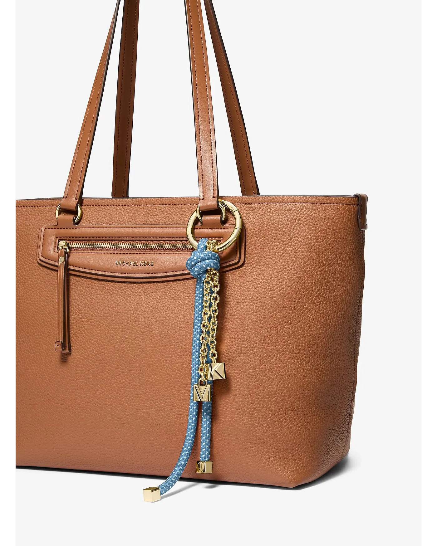 Брелок для сумки Michael Kors с плетеным шнуром и золотистой фурнитурой — 4