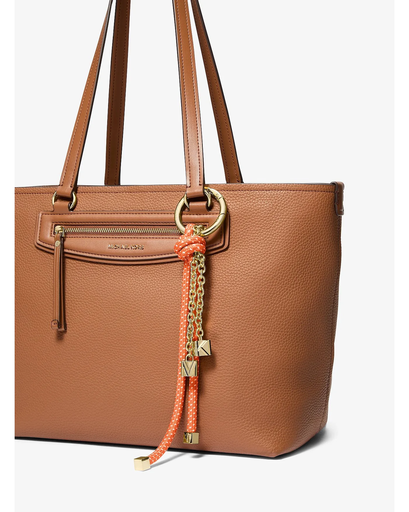 Брелок для сумки Michael Kors с плетеным шнуром и золотистой фурнитурой — 4