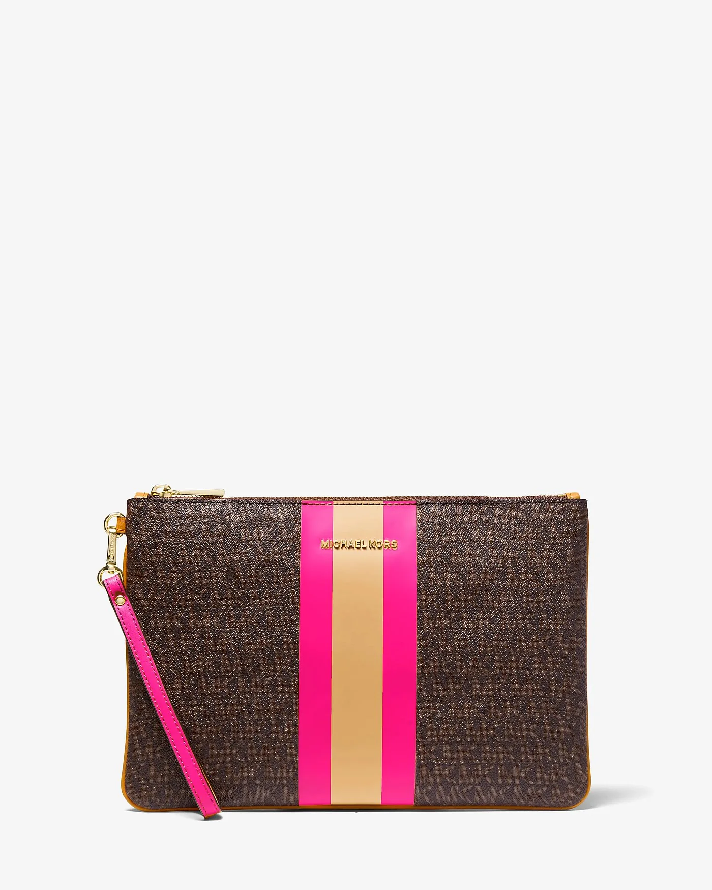 Клатч-кошелёк Michael Kors с фирменным принтом и полосой — 1