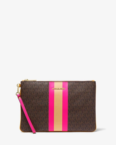 Клатч-кошелёк Michael Kors с фирменным принтом и полосой