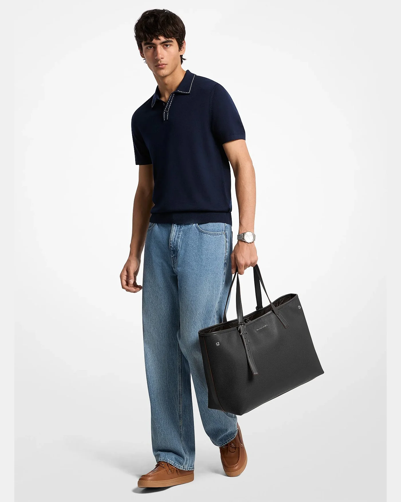 Сумка-тоут Michael Kors Hudson из зернистой кожи — 3
