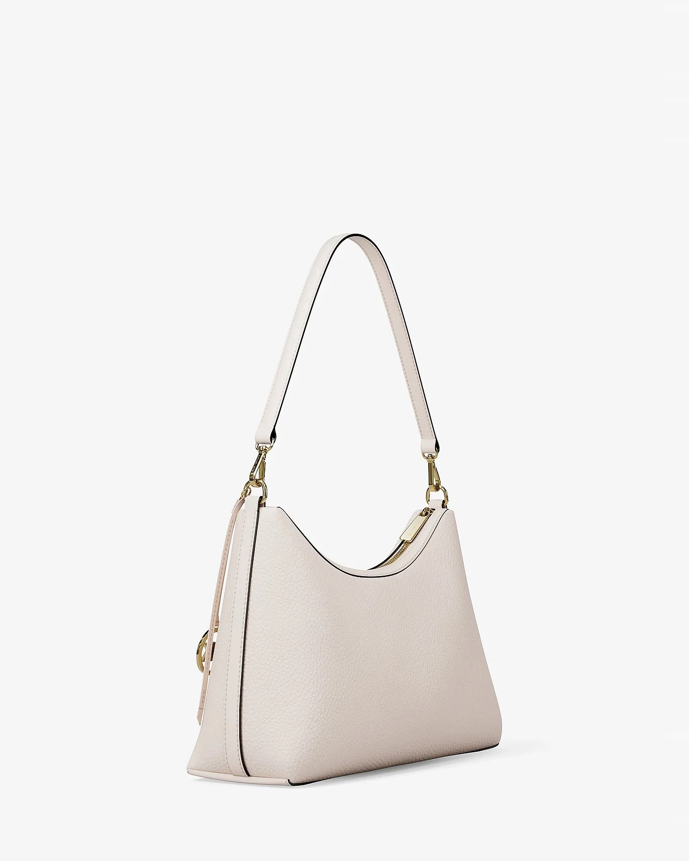 Бежевая кожаная сумка Michael Kors Sammy, вид сбоку в три четверти.