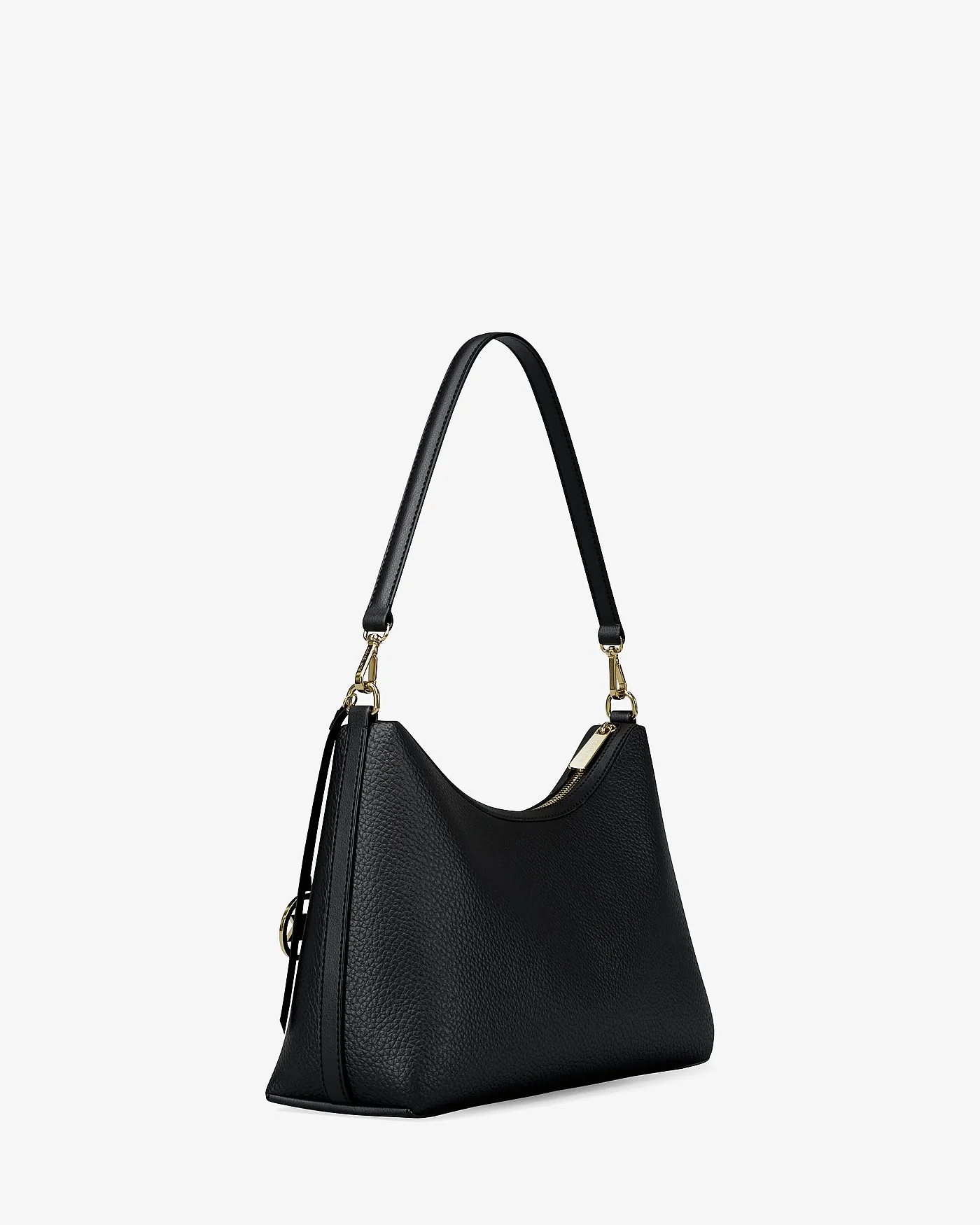 Чёрная сумка Michael Kors Sammy в три четверти, вид сбоку.