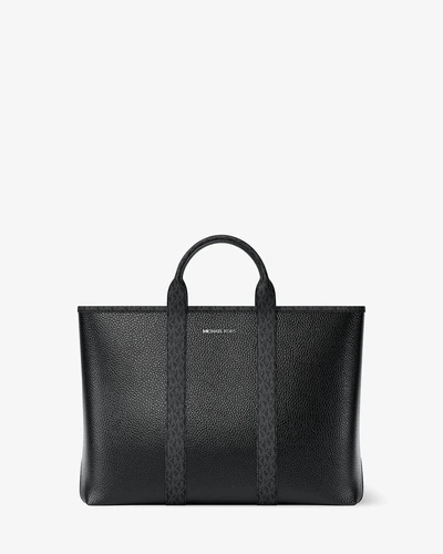 Сумка-тоут Cooper из зернёной кожи с узором Signature