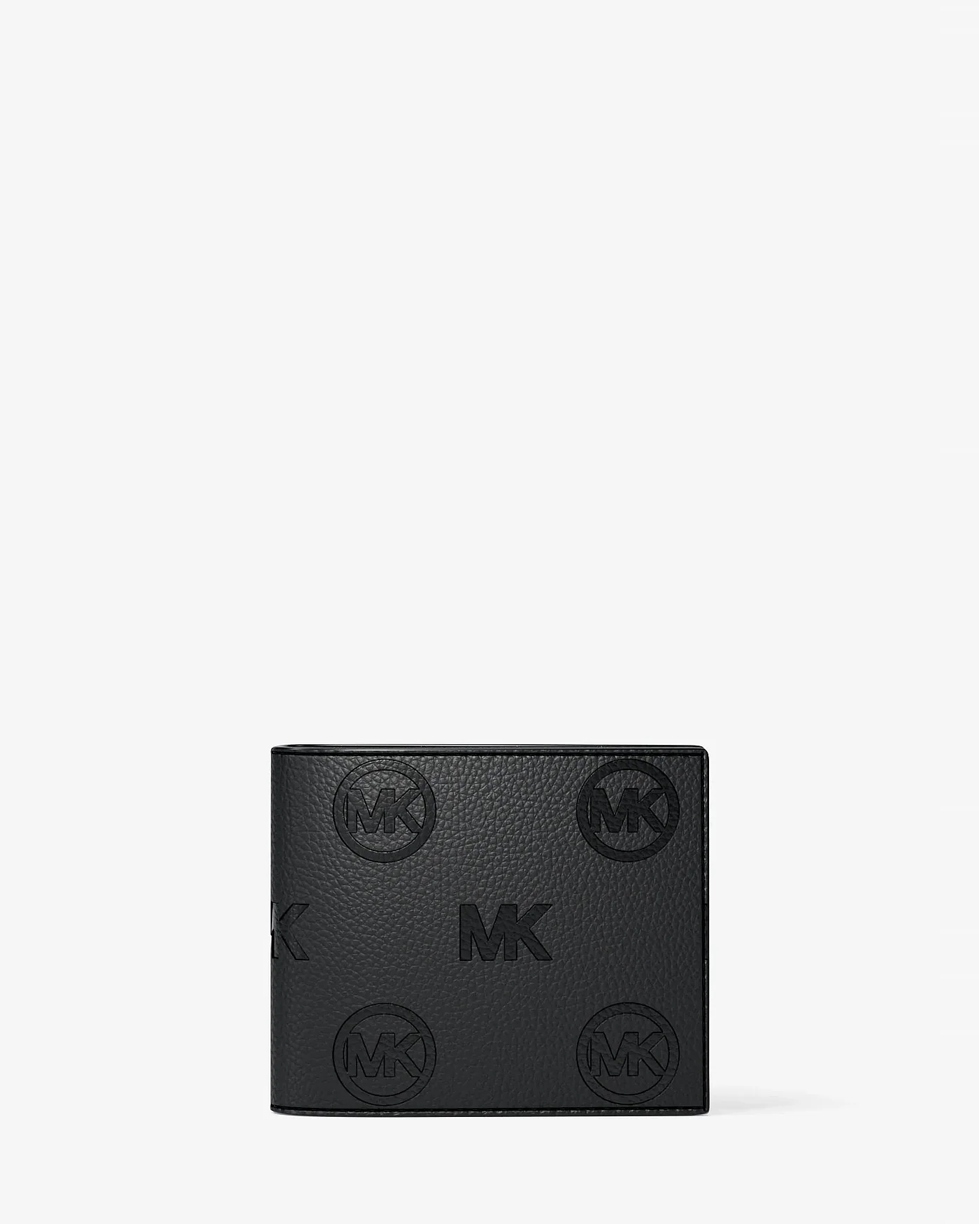 Чёрный кошелёк Michael Kors Cooper с четырьмя тиснёными логотипами MK.