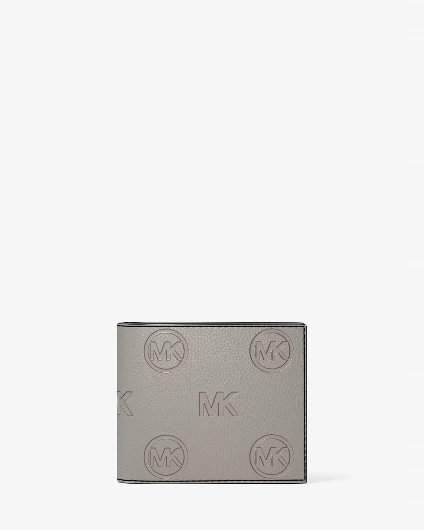 Кошелёк Michael Kors Cooper серого цвета с полным покрытием логотипом, вид спереди.