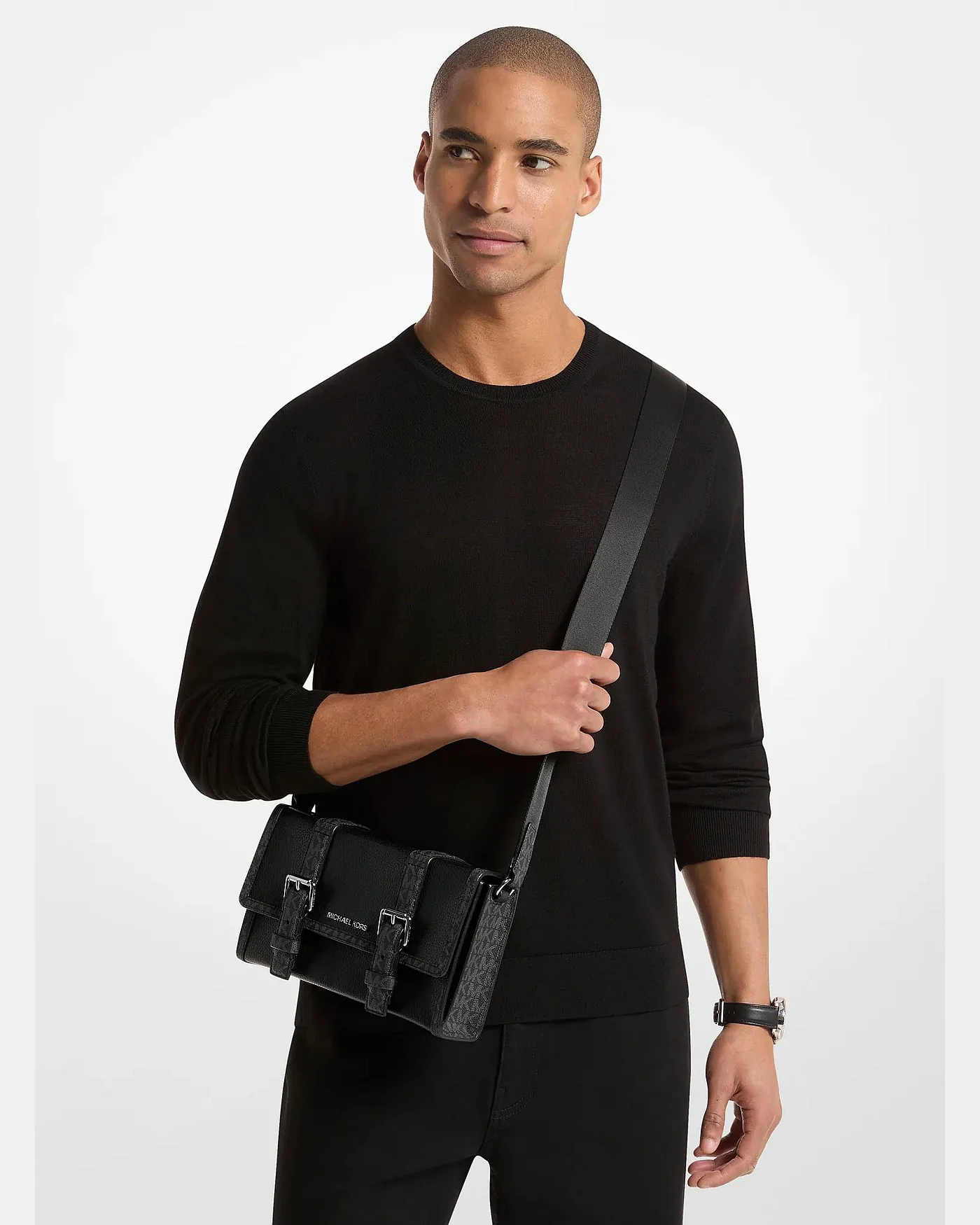 Сумка-кроссбоди Cooper Trunk из зернёной кожи с логотипом Signature — 3