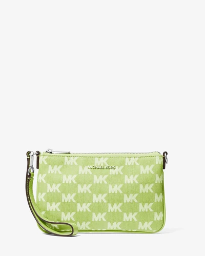 Michael Kors клатч Jet Set Travel Small из джинсового жаккарда с логотипом