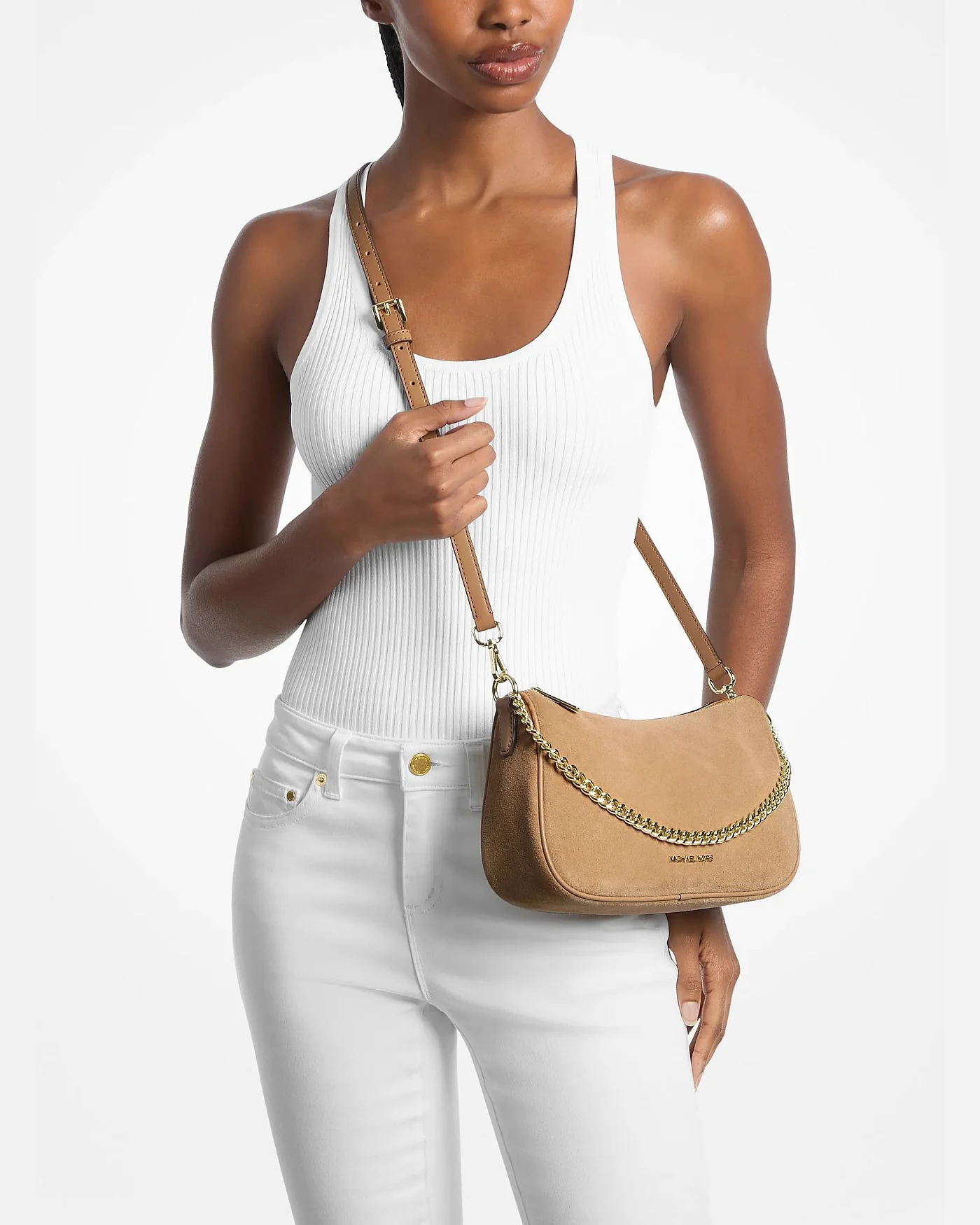 Michael Kors сумка-кроссбоди Carmela Medium из замши — 3