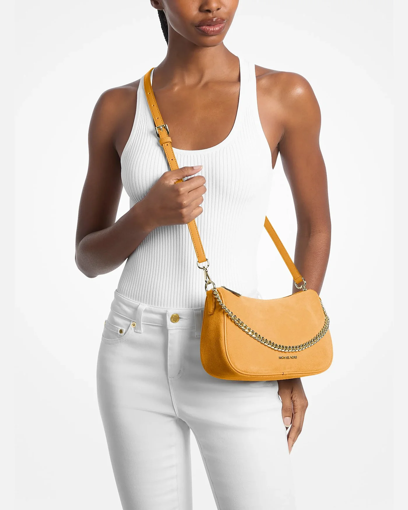 Michael Kors сумка-кроссбоди Carmela Medium из замши — 3