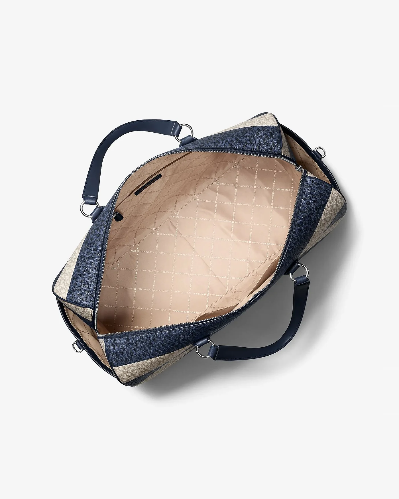 Дорожная сумка Michael Kors Grayson в фирменную полоску, синяя — 2