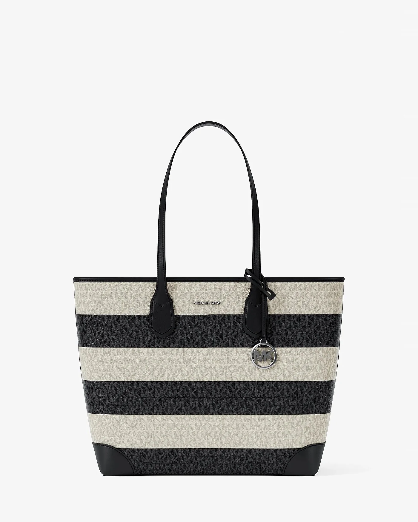 Сумка-тоут Michael Kors Eva Large в фирменную полоску — черный