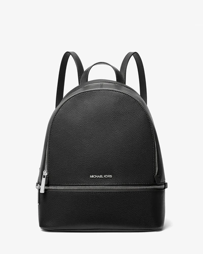 Кожаный рюкзак Michael Kors Rhea среднего размера, чёрный