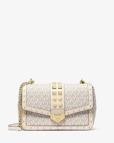 Сумка на плечо Michael Kors Soho Large с заклёпками и фирменным принтом