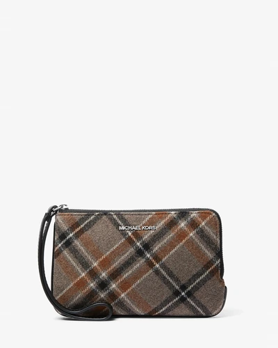Клатч-браслет Michael Kors Jet Set Travel Plaid Print Wool