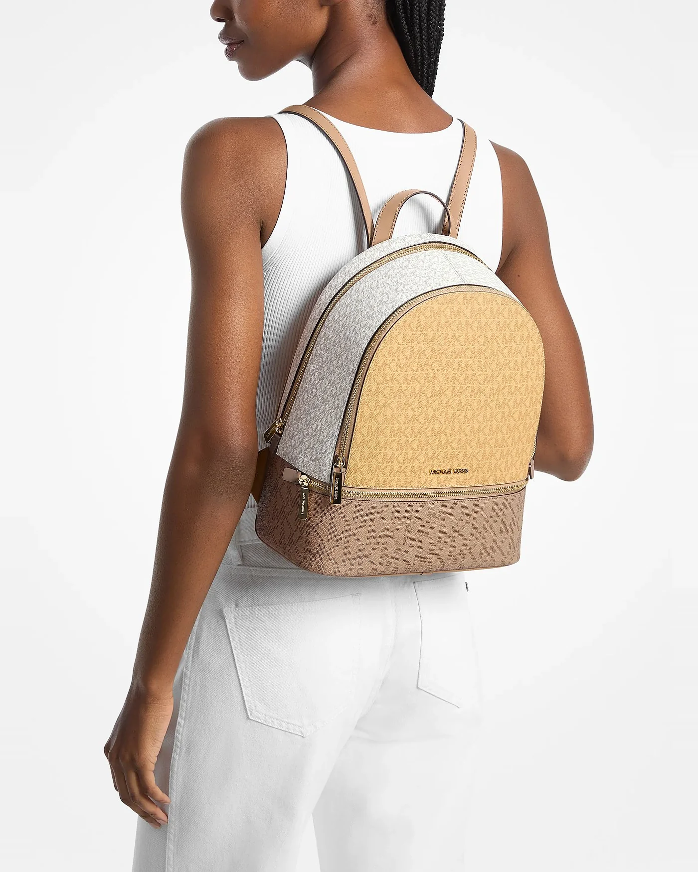 Michael Kors Rhea — средний рюкзак с логотипом в цветовых блоках — 4