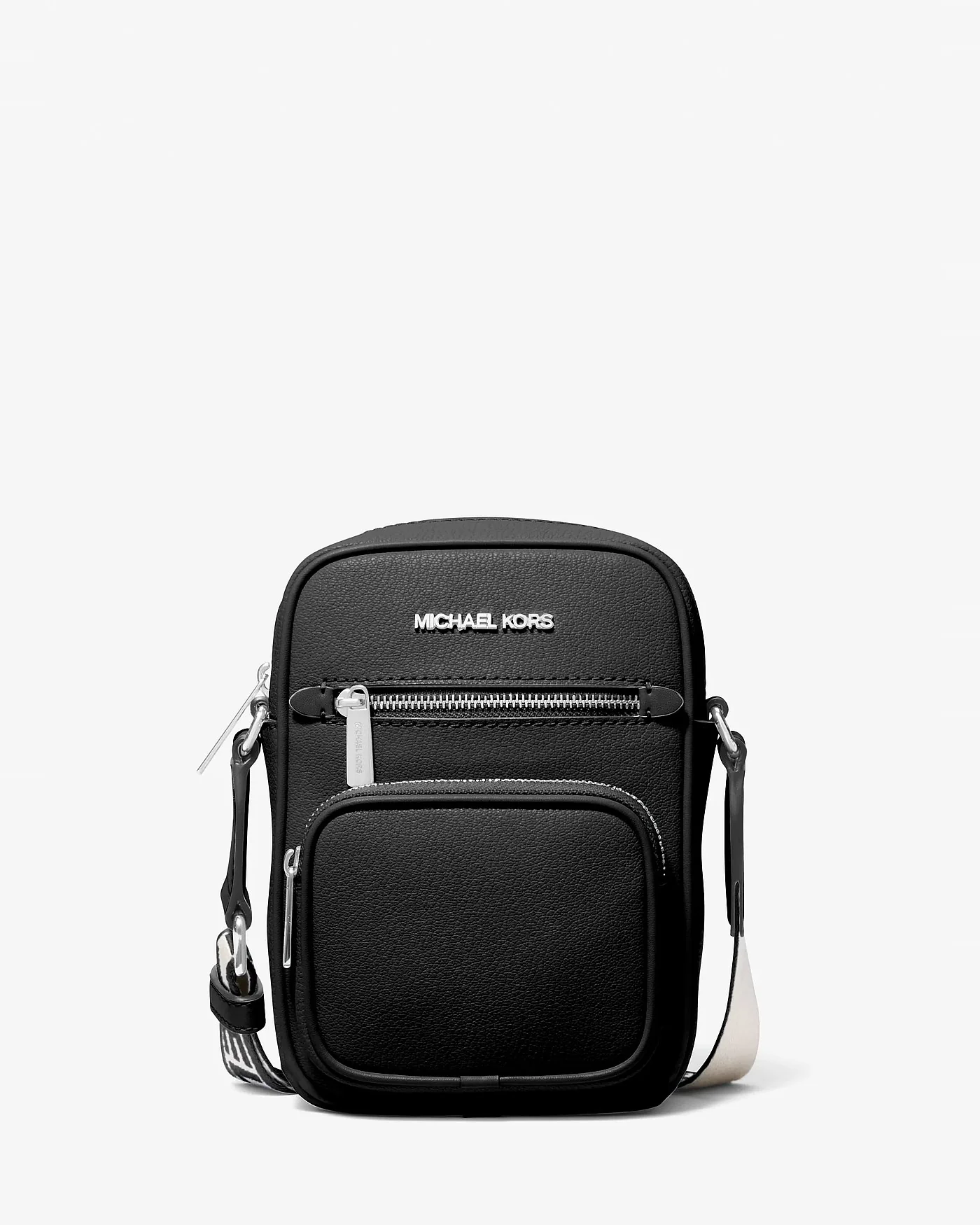 Кожаная сумка-кроссбоди Michael Kors Jet Set среднего размера, чёрная — 1