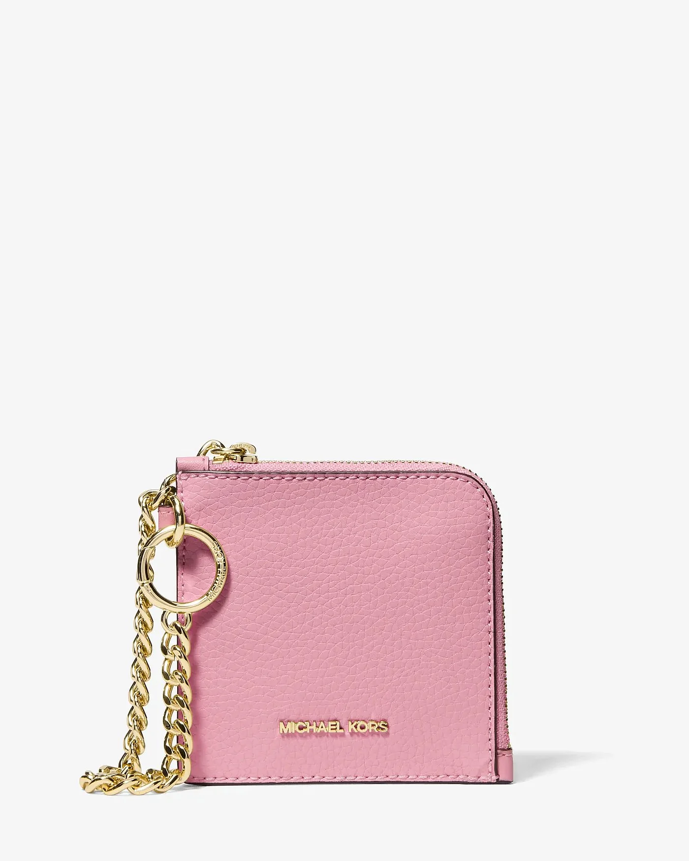 Картхолдер на цепочке Michael Kors Jet Set Travel из зернёной кожи — 1