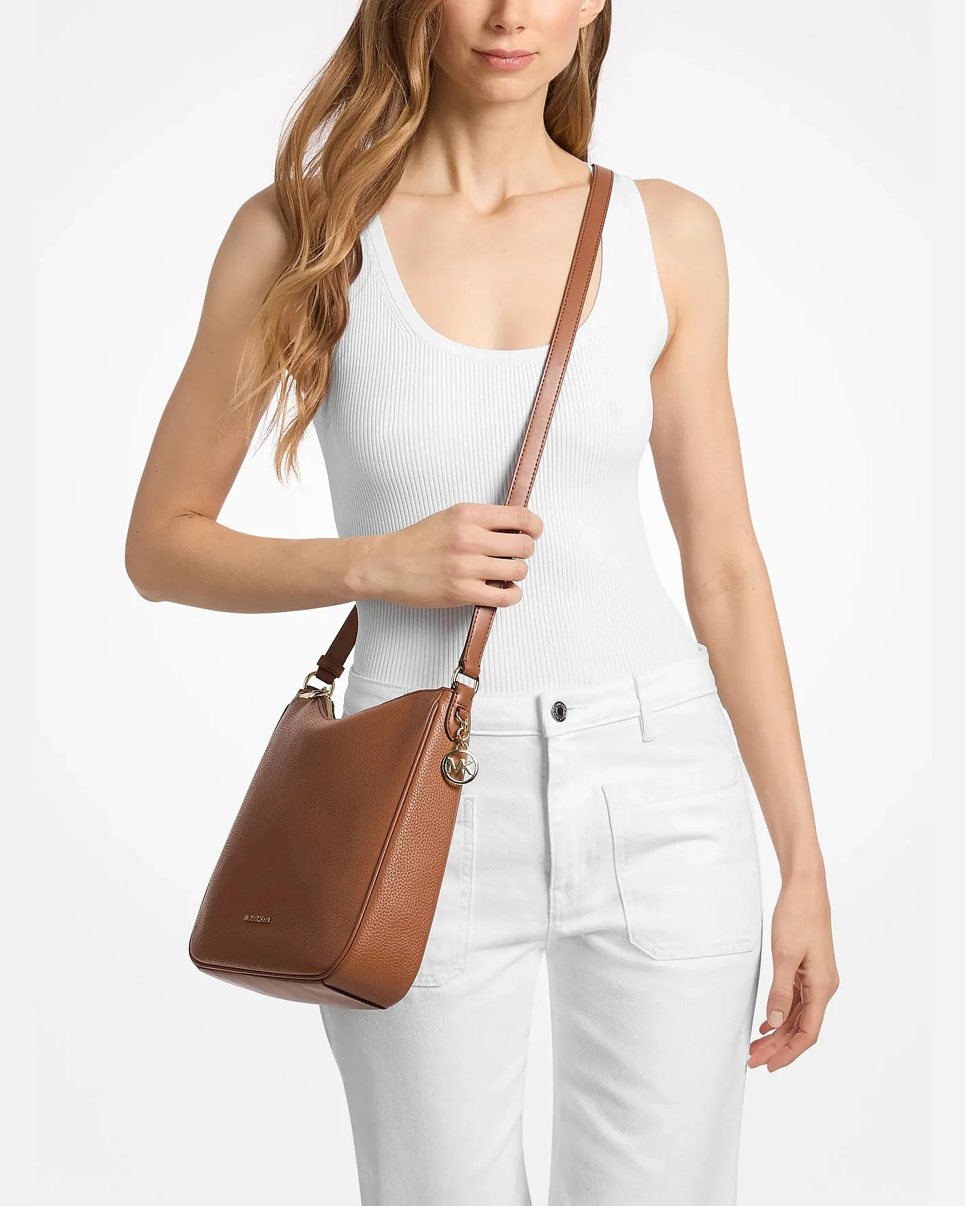 Сумка-мессенджер Michael Kors Nayla из зернёной кожи — 3
