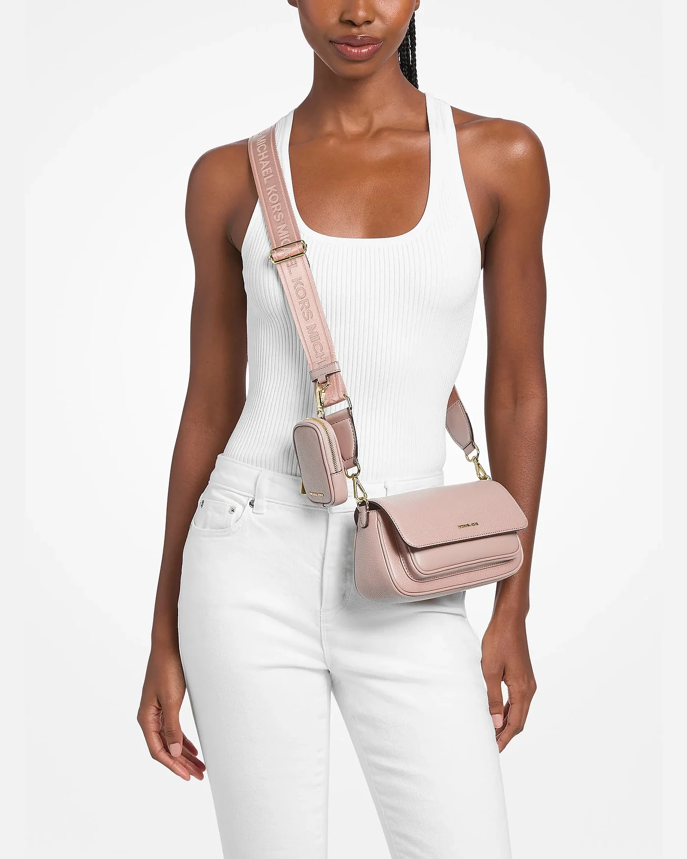 Michael Kors сумка-кроссбоди Jet Set Travel Small из зернистой кожи со съёмным чехлом — 4