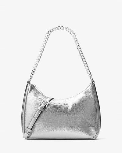 Сумка-кроссбоди Michael Kors Jet Set Travel металлик, серебристая
