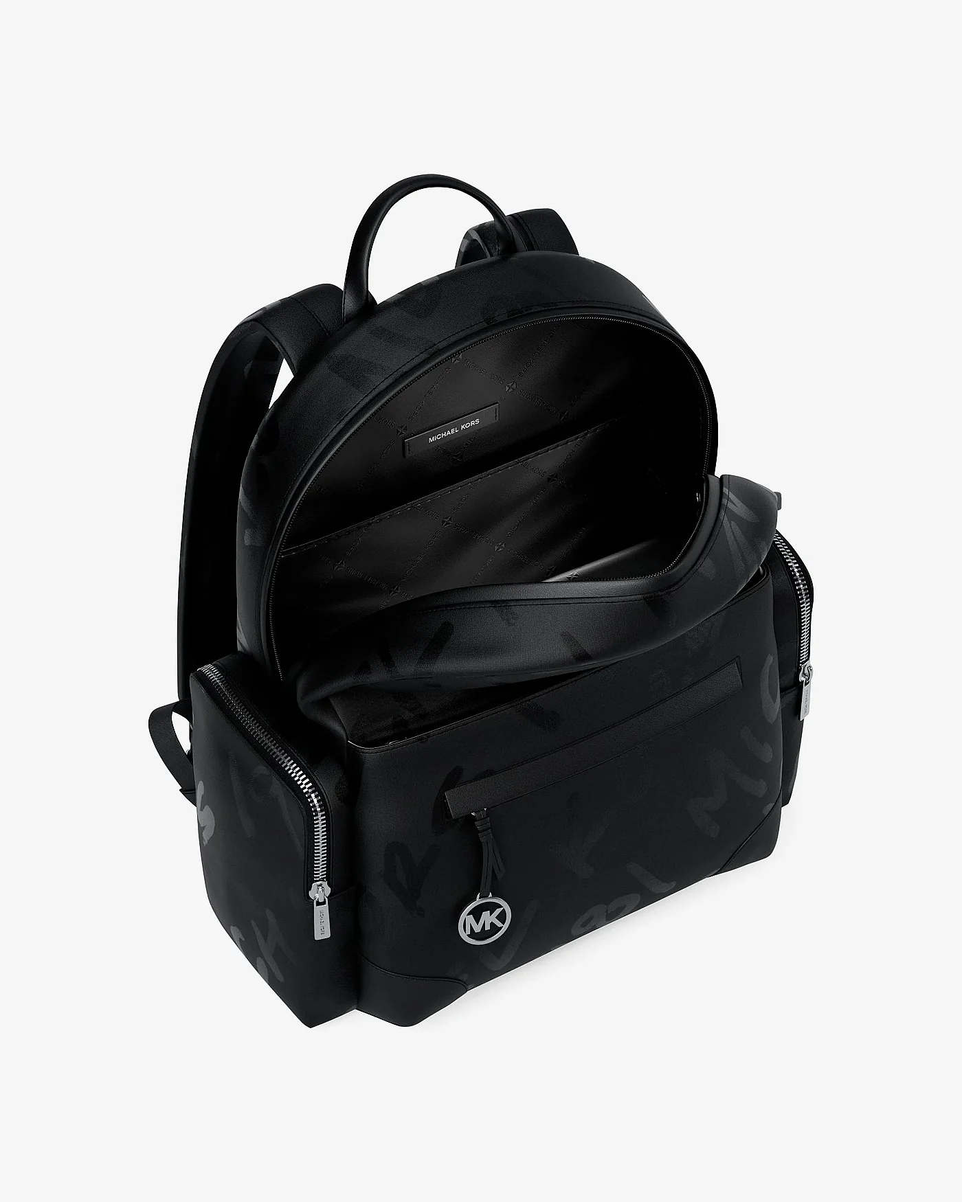 Рюкзак Michael Kors Prescott с принтом логотипа, большой, чёрный — 2