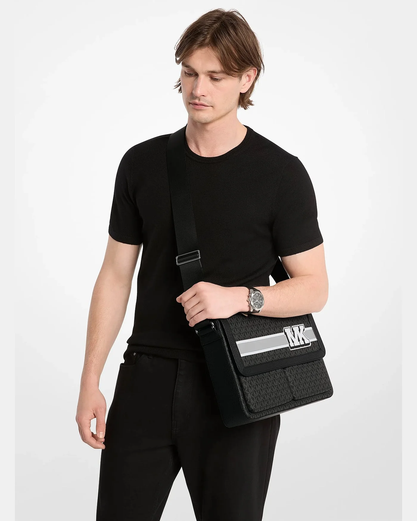 Сумка-мессенджер Michael Kors Pacey с декоративной отделкой и логотипом — 3