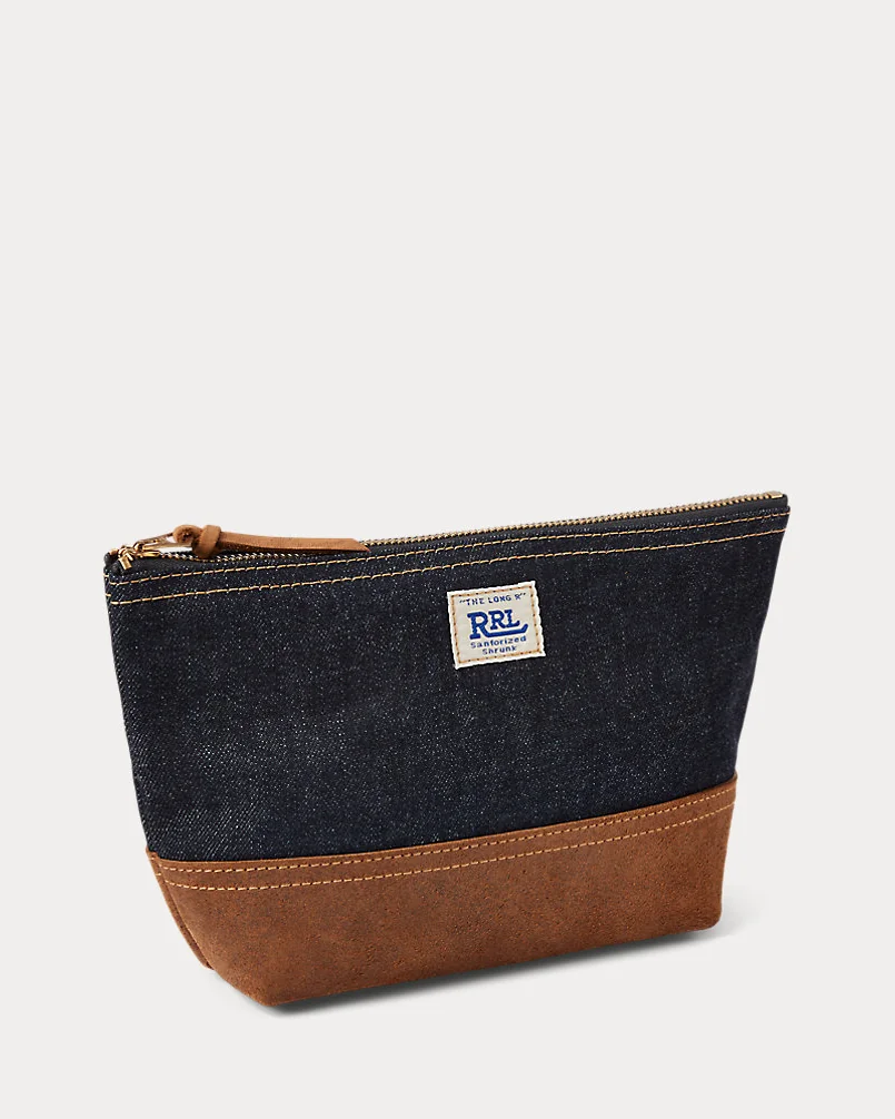 Джинсовый клатч-сумка Ralph Lauren RRL Suede-Trim Indigo Denim Pouch — 2